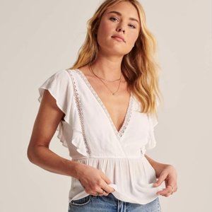 Abercrombie V Neck Ruffle Top